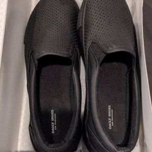 Daily shoes black on black slip ons